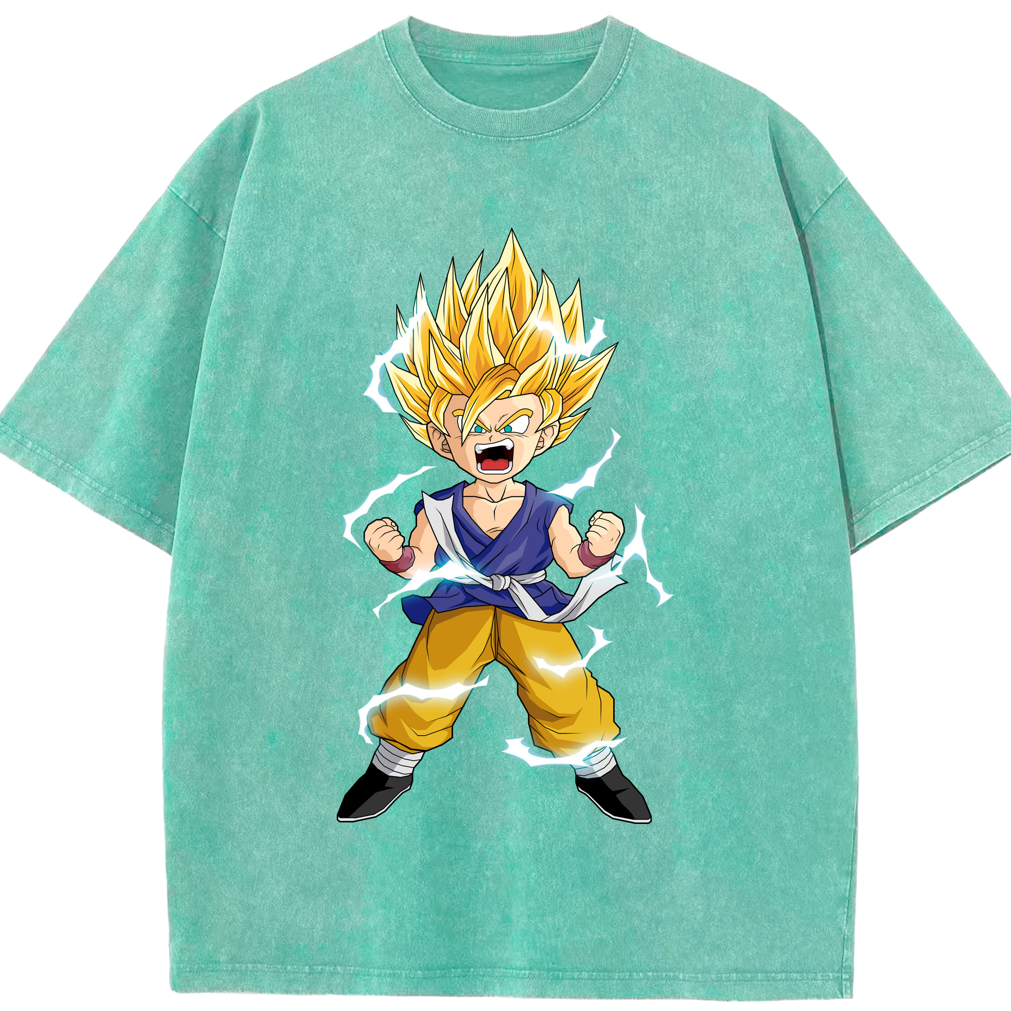 （画像用） ドラゴンボール 孫 悟飯（そんごはん）DRAGON BALL Son Gohan 綿100% ヴィンテージ風 半袖Tシャツ（フロントプリント）